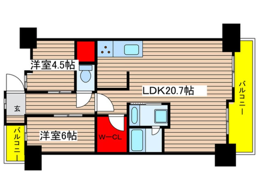間取図 ダイアパレス東白壁A棟（214）