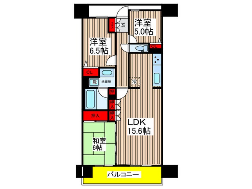 間取図 ﾌﾛﾝﾃｨｱ･ｸﾞﾘｰﾝﾌｫｰﾄ(805)