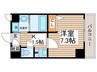 パラディ－１５ 1Kの間取り