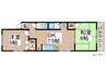 サンシャイン瑞穂　Ｄ 2DKの間取り