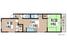 サンシャイン瑞穂　Ｄ 2DKの間取り