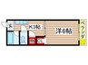 ラフォ－レ富士 1Kの間取り