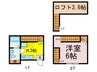 ベルドーム大江 1Kの間取り