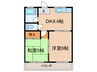 コーポ若竹 2DKの間取り