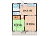 コーポ若竹 2DKの間取り