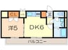 フラット大須 1DKの間取り