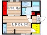 パインヒルズ 1LDKの間取り