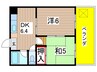 ヴィラ南山 2DKの間取り