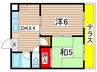 ヴィラ南山 2DKの間取り
