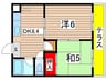 ヴィラ南山 2DKの間取り