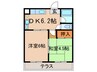 ヴィラ南山 2DKの間取り