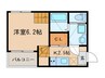 グリーンリーフ名城清水 1Kの間取り