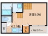 グリーンリーフ名城清水 1Kの間取り