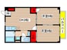 シティドミール 2DKの間取り