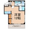 メゾンハナブサ 1Rの間取り