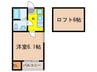 フルハウス六番町 1Kの間取り