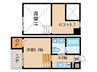 Ｋｏｈｉｍａｒｉ志賀本通 1Kの間取り