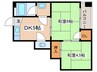 コスモスビル 2DKの間取り