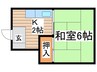 コスモスビル 1Kの間取り