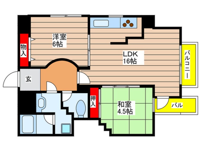 間取図 カ　ドーロ　ムロガ