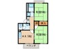 フローレス篠木 2Kの間取り