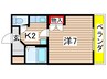 ハイツ山幸 1Kの間取り
