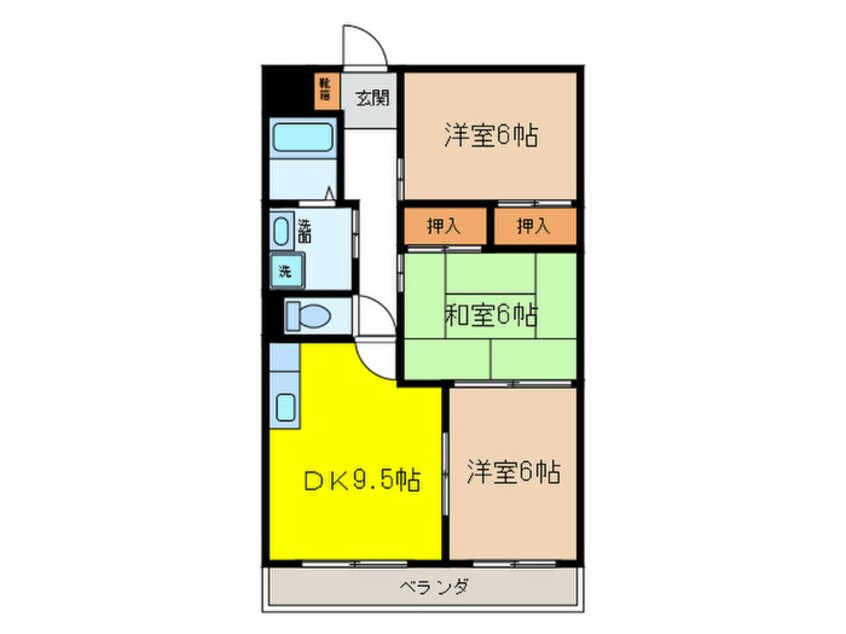 間取図 クイ－ンハイツ大治