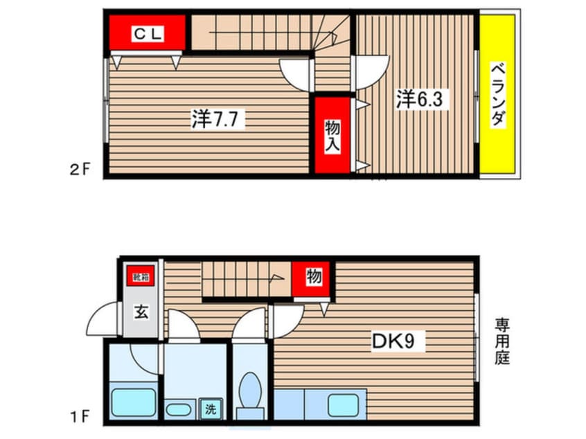 間取図 グレ－ストウフジ滝ノ水Ｃ棟