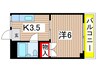 フロ－ラル都 1Kの間取り