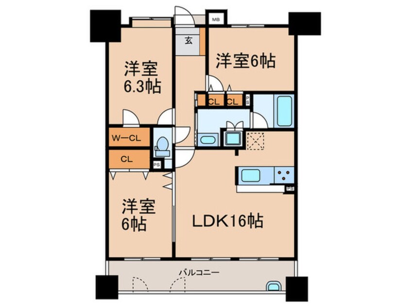 間取図 ネオグランデ藤ヶ丘（305）