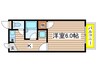 エルハイム長谷川 1Kの間取り
