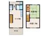 一柳荘新林 2DKの間取り