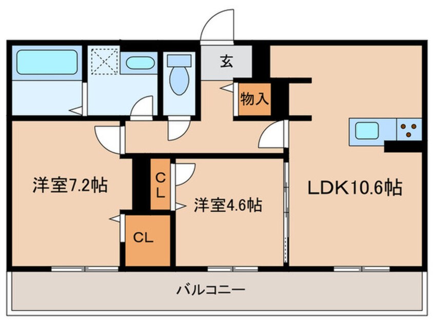 間取図 仮)豊田市浄水町伊保原　A棟