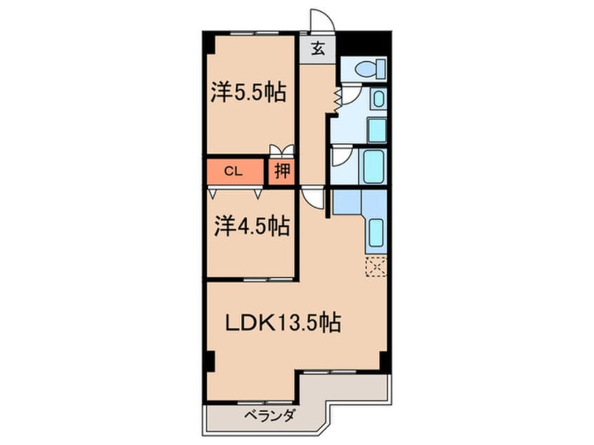 間取図 ユニオンハイツ八橋Ａ