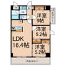 カーサビアンカ黒川 3LDKの間取り