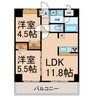 カーサビアンカ黒川 2LDKの間取り
