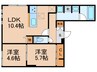 ルサンティエ一社 2LDKの間取り