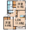 コンフォート栄生 2LDKの間取り