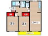 ユ－トピア南山 2LDKの間取り