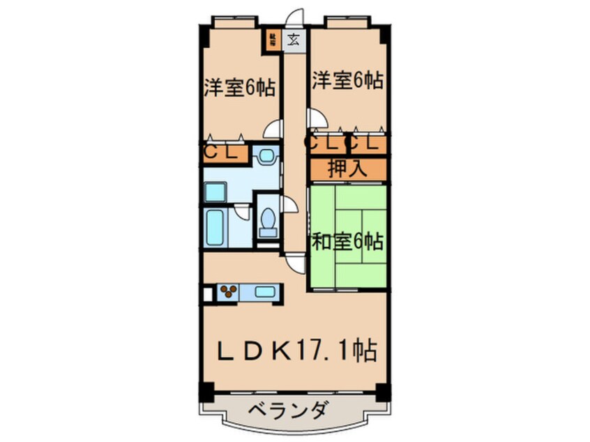 間取図 リ－フマンショングランディア