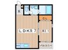 エステート西高蔵 1LDKの間取り