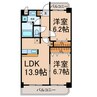 ファシネーションⅡ 2LDKの間取り