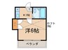 パレス柴田 1Kの間取り