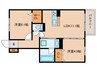 サンハイム八社 2LDKの間取り