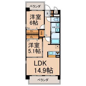 間取図 Ｍａｓｈｕ春日