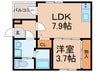 ラフテルR・Y 1LDKの間取り