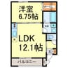 ルシクラージュ 1LDKの間取り