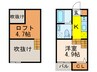 エスポワール堀田 1Kの間取り