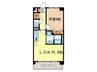 レ－ジュ川原通 1LDKの間取り