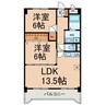 サンロイヤル左右木 2LDKの間取り